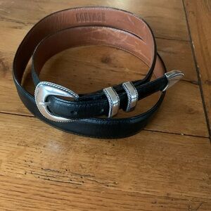 Santa Fe RDM Randall Moore Sterling Silver Lariat Buckle Belt Black Calf Size 42